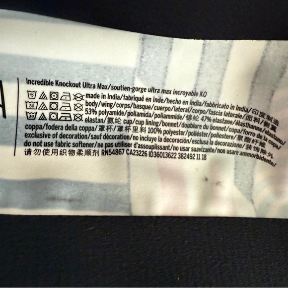 Victoria's Secret Sport Bra 34DDD Multicolor High Impact Zip Front Gym Workout - Picture 8 of 8